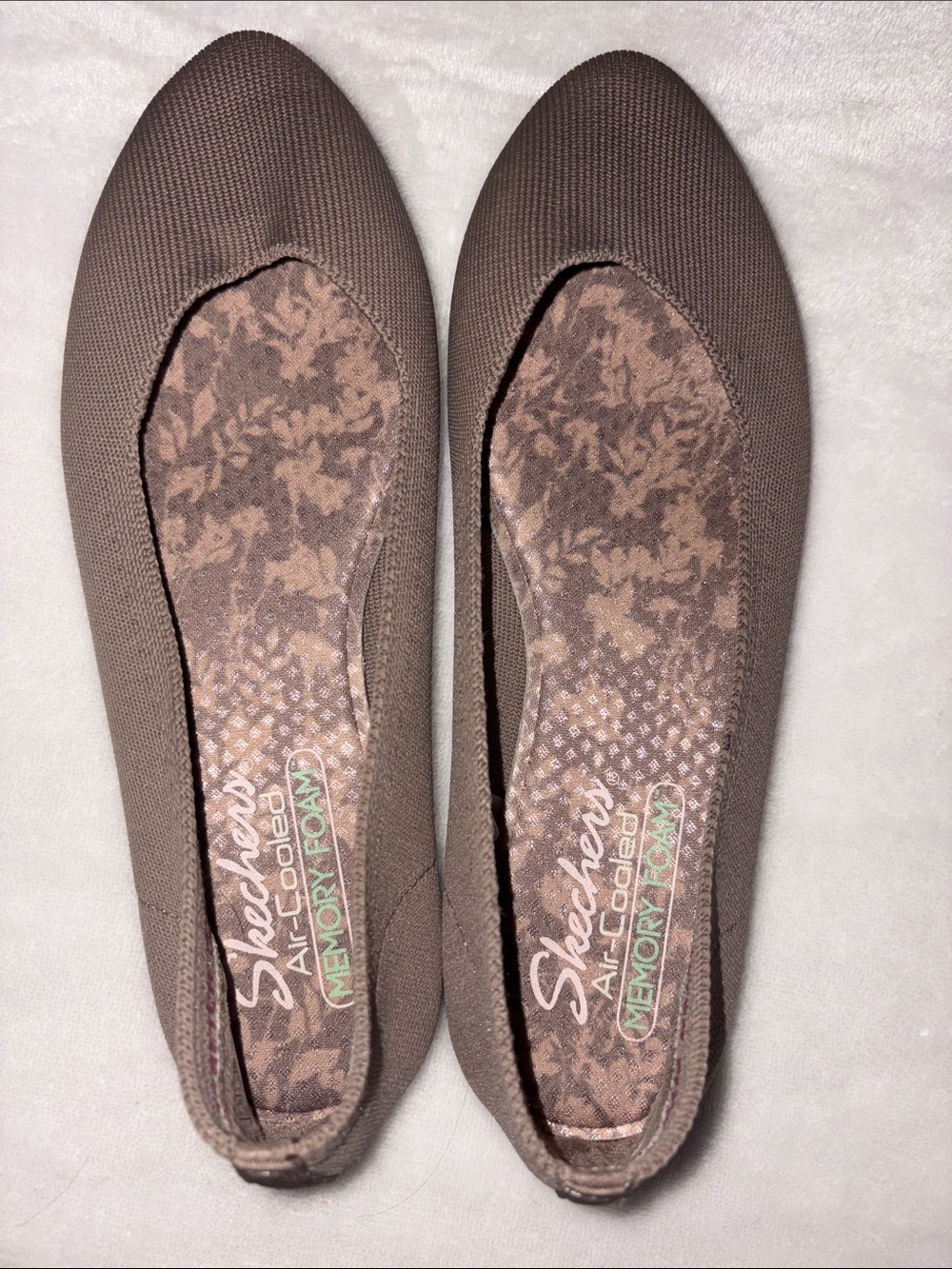 Skechers Women's Brown Knit Slip-On Ballet Flats
